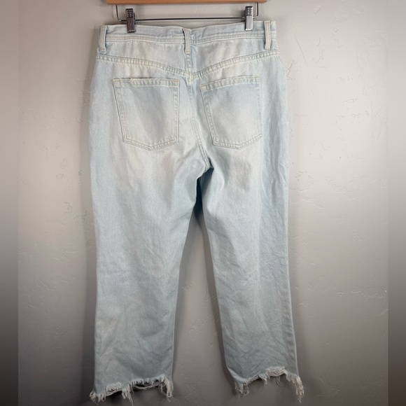 Free People We The Free Maggie Denim Distressed Straight Leg Jeans Size 30 - Picture 4 of 11